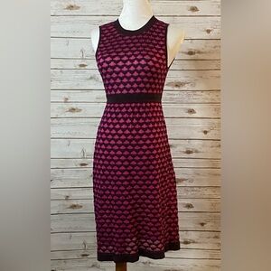 M Missoni pink/brown geometric sleeveless open back knit midi dress Size IT 40/4